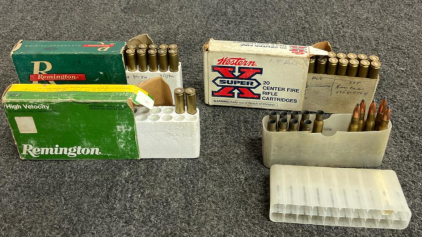 .30-06 Springfield Ammo: Remington & Winchester, Soft Point, 150/180/220 Gr, Partial Boxes