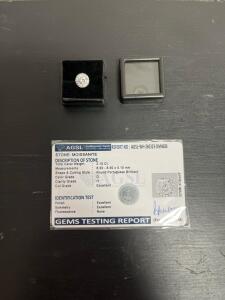 2.15 Ct D IF Round Portuguese Brilliant Moissanite, AGSL Certified, 8.5mm, Excellent Cut