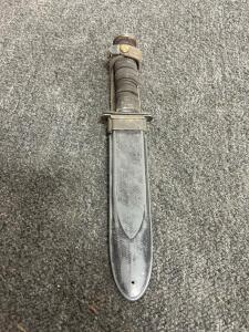 US M4 Bayonet For M1 Carbine, 6.75" Blade, WWII-Era With Sheath