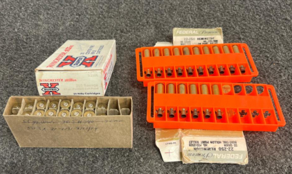 Winchester .250 Savage 87gr SP & Federal .22-250 Rem 55gr BTHP Brass With Boxes