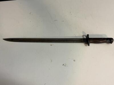 German Mauser WWI Pattern Bayonet &ndash; Wood Handle, 20.5" Blade, 25" Overall Length, Fair Condition
