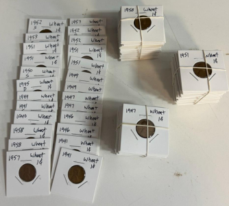 Lincoln Wheat Cents- Years 1941&ndash;1958, Multiple Mint Marks, Hand-Selected In 2x2 Holders
