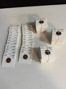1940&ndash;1958 Lincoln Wheat Cents, Multiple Years & Mint Marks, ~30+ Coins, Copper