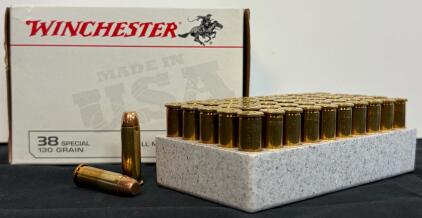 Winchester .38 Special 130gr FMJ, 100-Round Value Pack, Brass, Made In USA