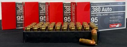 (4) Boxes Aguila .380 Auto 95gr FMJ Ammunition &ndash; 50 Rounds, 945 ft/s Muzzle Velocity