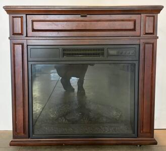 Twin-Star International 23II033FGL Electric Fireplace with Wooden Mantel