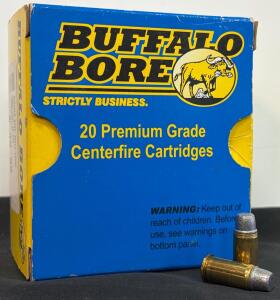 Buffalo Bore 38 S&W 125gr Hard Cast FN, 20 Rounds, Centerfire, 1000 FPS, Brass Reloadable