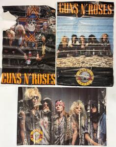 Vintage Guns N' Roses Posters x3 &ndash; 1980s Group Photos And Logo, Appetite For Destruction Era