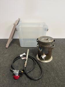 Propane Gas Metal Melting Furnace Kit, Includes Burner, Regulator, Storage Bin, 4.4&ndash;8.8 lbs Capacity