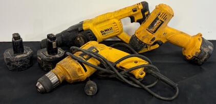 DeWalt Power Tool: Cordless Drill 9.6V, Rotary Hammer 20V, Corded Drill, 2 Batteries