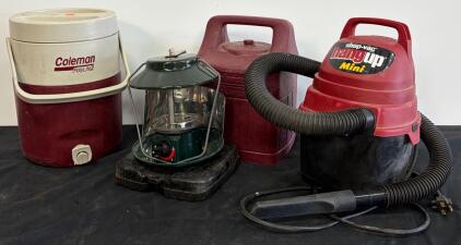 Shop-Vac HangUp Mini 1.5 Gal Wet/Dry Vacuum, Coleman 2 Gallon Cooler, Propane Lantern With Case