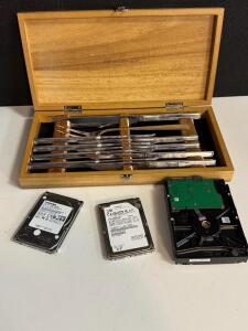 Toshiba 500GB 2.5" HDD, Hitachi 160GB 2.5" HDD, WD(?) 3.5" HDD Lot, SATA Drives With Serial Numbers