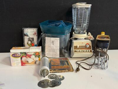Vintage Osterizer Blender, Sunbeam Mixer, Cookie Press & Kitchen Gadget - Multiple Items