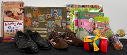 Dunlap King Size Heating Pad, Daring Eagle Game, 2 Pairs Shoes, Toys, Ephemera