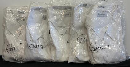 Chaplin 4XL Tuxedo Shirts, White, Easy Fit, Pleated Front, 34-35 Sleeve, Lot of 5, New in Package