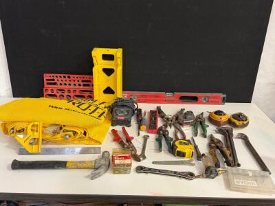 Comprehensive Construction Tools: Ryobi Charger, Husky Level, Swanson Square, Alum-A-Pole Netting