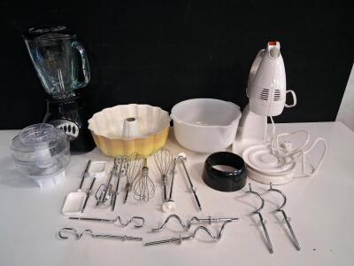 Oster 12-Speed Blender, Hand/Stand Mixer Combo With Multiple Attachments, Mixing Bowls & Bundt Pan