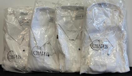 Chaplin 4XL Tuxedo Shirts, White, Easy Fit, Pleated Front, 34-35 Sleeve, New In Package