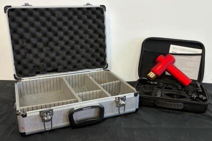 GEKER Percussion Massage Gun, 5 Speeds, 8 Attachments, USB-C Charging, Quiet Operation & Hard Case With Organizer & Soft Interior, No Keys