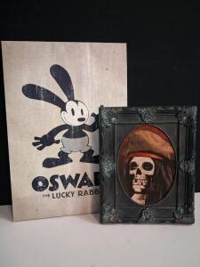 Lenticular Skeleton Pirate Portrait Framed 8x10 & Oswald The Lucky Rabbit Poster 16x20
