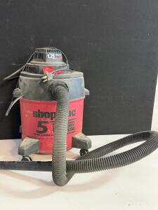 Shop-Vac 5 Gallon 1.25 Peak HP Wet/Dry Vacuum, Electric, Red/Black, Hose & Wand Included