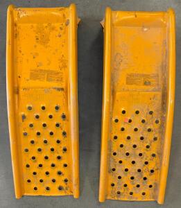 JR8500 Heavy Duty Steel Car Ramps, 9,000 lb Capacity, 9" Max Tire Width, Yellow, Pair