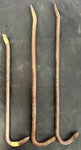 Vintage Steel Gooseneck Wrecking Bar, Cat&rsquo;s Paw Nail Puller, Heavy Duty Hex Shaft