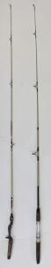 Shakespeare Alpha SP1310 Spinning Rod 5'6" & Vintage Zebco Casting Rod, Fiberglass, 1 Piece Each