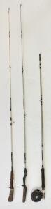 Olympic 4180 8Ft Fly Rod With 470 Reel, Zebco Centennial & Shakespeare Sportfisher Rods Bundle