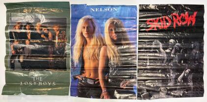 Vintage Poster Set: The Lost Boys (1987) Movie & Nelson, Skid Row 80s/90s Band Posters 23"x35"