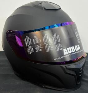 AUBOA MD-813 Full Face Motorcycle Helmet, DOT Certified, Size M (57-58Cm), Matte Black