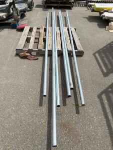 2.375" OD Galvanized Steel Pipes, 10' Length, 0.154" Wall Thickness, ASTM A53