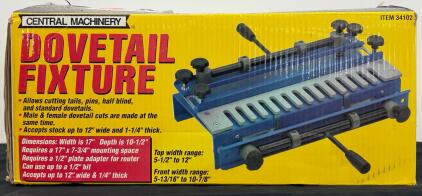 Central Machinery 34102 12" Dovetail Joint Fixture, Accepts 12" Wide Stock, Router Bit Up To 1/2"