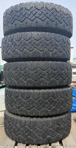 Set Of 5 Goodyear Wrangler LT275/70R18 All-Terrain Tires With 18" Jeep Alloy Wheels
