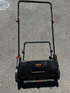 VEVOR 26" Manual Push Lawn Sweeper, 7 Cu Ft Hopper, 10-Position Height Adjustment