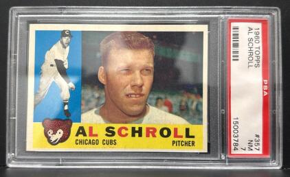 1960 Topps Al Schroll #357 PSA NM 7 Chicago Cubs Pitcher