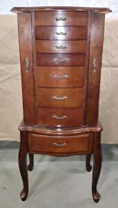 (1) Jewelry Armoire W/ 7-Drawers & (2) Side Compartments