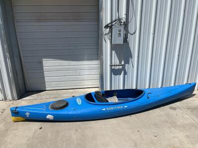 Heritage FeatherLite 12' Sit-In Kayak, 2005, Blue, Stern Repair, Paddle, HIN HKW01078D505