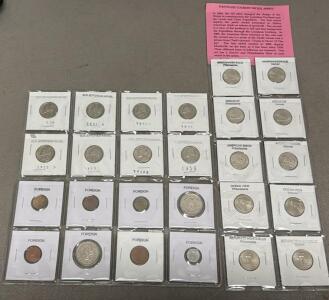 Jefferson Nickel & Westward Journey Collection with Foreign Coins, 1939-2006, Denver/Philly Mints