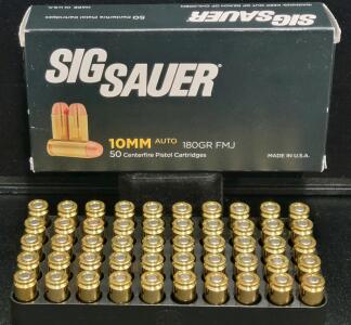 SIG SAUER Elite Performance 10mm Auto 180gr FMJ Ammunition, 50 Rounds