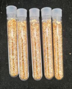 (5) Bottles of Gold Flake/Leaf Gold