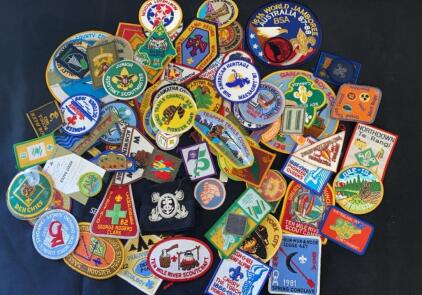 Vintage 1970s&ndash;1980s Boy Scout & International Scout Patch Lot &ndash; 55+ Jamboree, Council, Rank
