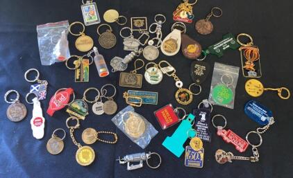 Large Lot of Vintage Promotional & Souvenir Keychains &ndash; Jack Daniel&rsquo;s, Hard Rock, Festivals