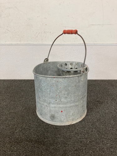 Vintage Galvanized Metal Mop Bucket