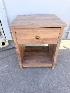 Sauder Nightstand, 1 Drawer, 1 Shelf, Engineered Wood, 19.9"x15.5"x23.9", Made in USA