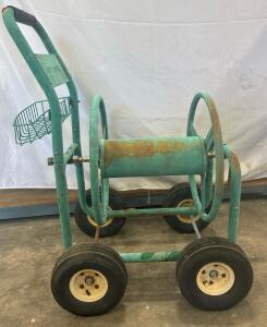 Heavy-Duty Professional Garden Hose Reel Cart, 4 Pneumatic Tires, Steel Frame