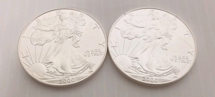 (2) 1oz. Fine Silver Liberty Rounds