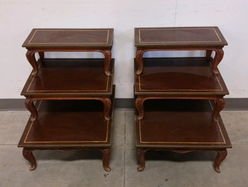 Pair of Elegant 3-Tier End Tables