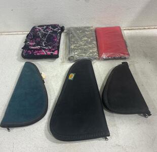 (6) Universal soft Pistol Bags, sizes (Compact, Subcompact, and duty)