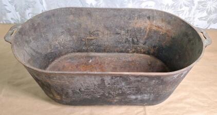 (1) Primitive Rendering Cast Iron Pot Large, 23"L x 10"T x 13"W<br/>